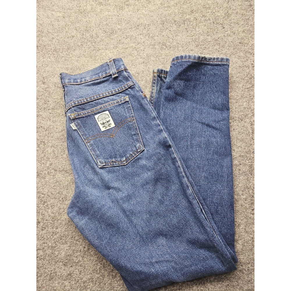 Vintage Levis White Patch Two Horse 80s Jeans Tab Tag Womens Size 29x32